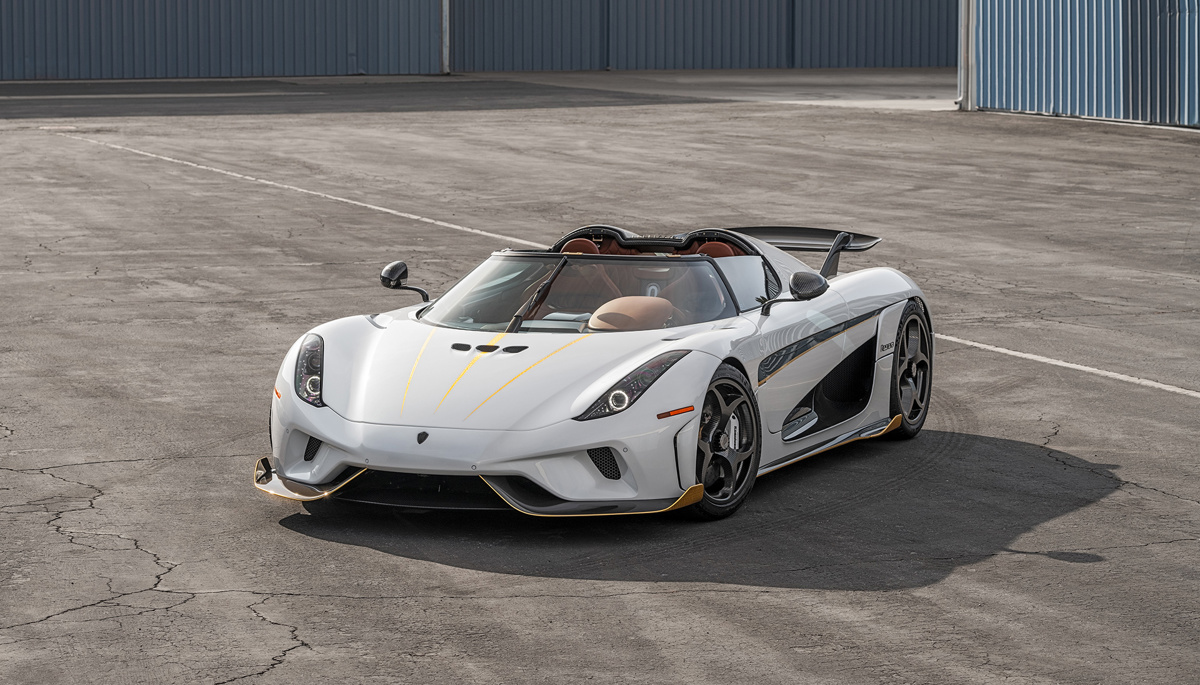 Crystal White/Clear Carbon 2019 Koenigsegg Regera available at RM Sotheby’s Arizona Live Auction 2021